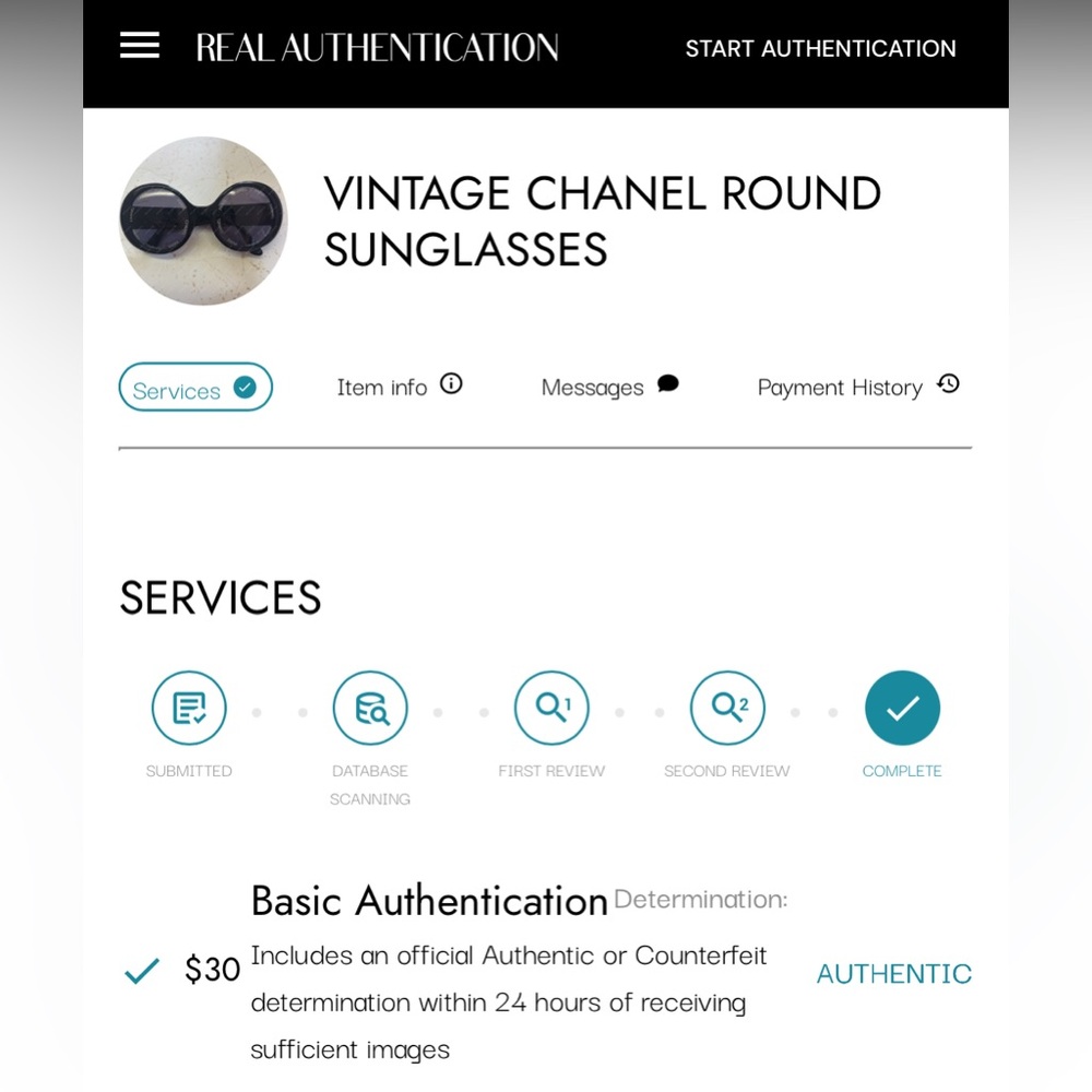 Vintage Chanel round sunglasses black frames purple lens - Picture 12 of 13